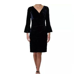 RALPH LAUREN Elsietta midnight blue velvet dress. Sz 18  NWT